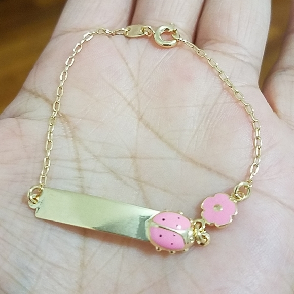 18K GF lady bug little girl's IDbracelet. New - Picture 8 of 10